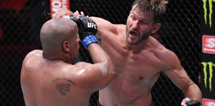 Stipe Miocic punches Daniel Cormier at UFC 252