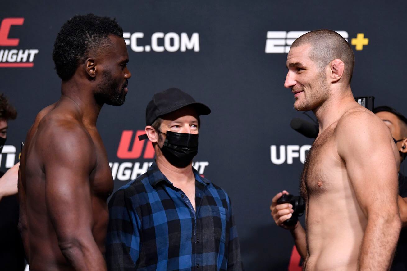 Uriah Hall and Sean Strickland at UFC Vegas 33