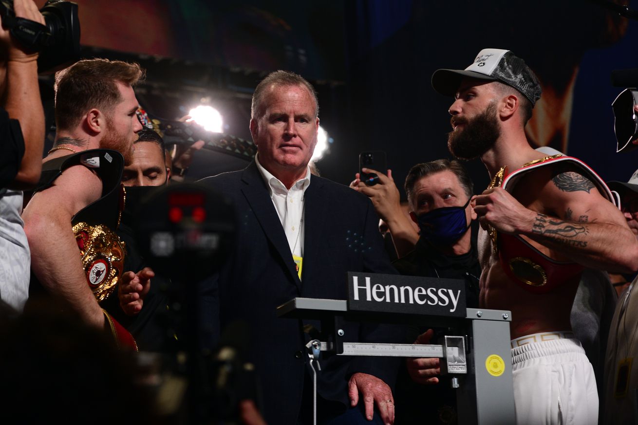 Canelo Alvarez and Caleb Plant