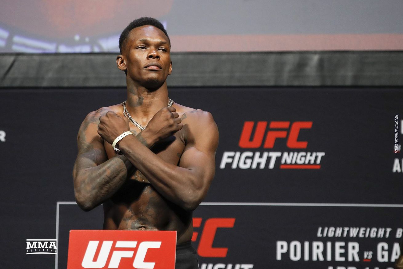 Israel Adesanya will step on the scales Thursday afternoon in Las Vegas.