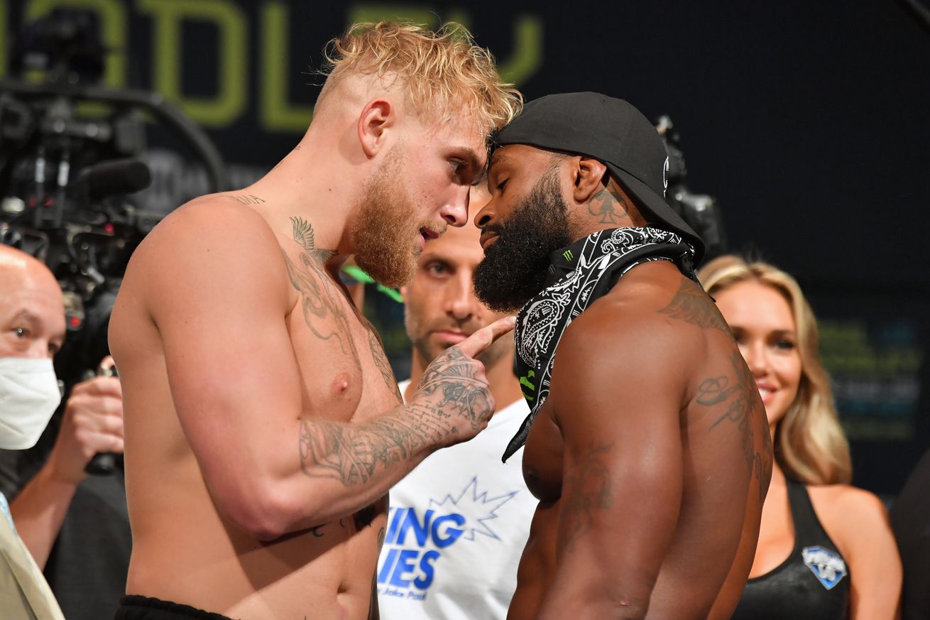 Jake Paul v Tyron Woodley - Weigh In