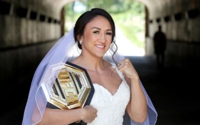 Stawweight champ Carla Esparza sports UFC belt during her wedding | Photo