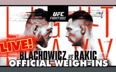 UFC Vegas 54: Blachowicz vs Rakic Weigh-in Results