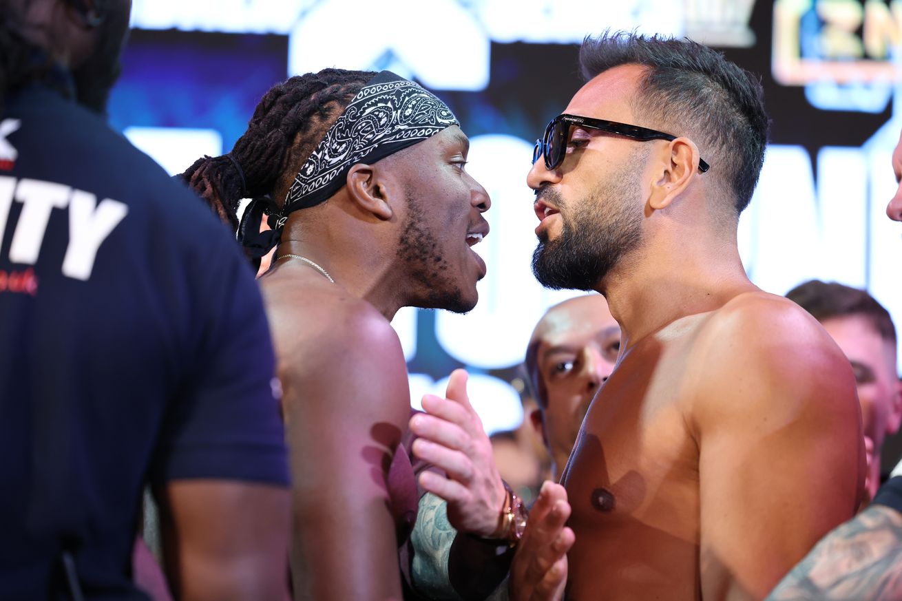 KSI and Joe Fournier at Misfits Boxing 7