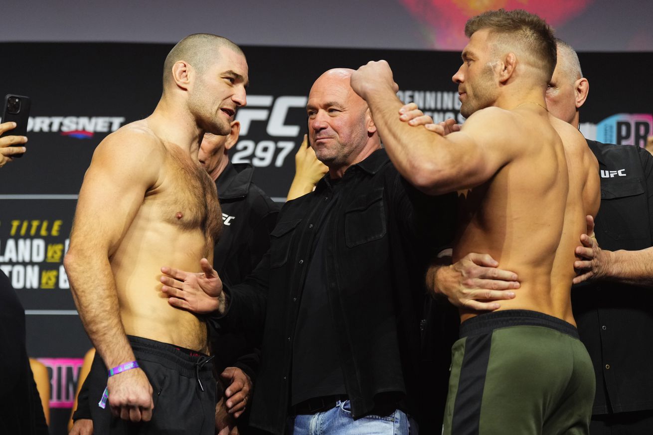 Sean Strickland and Dricus du Plessis at UFC 297