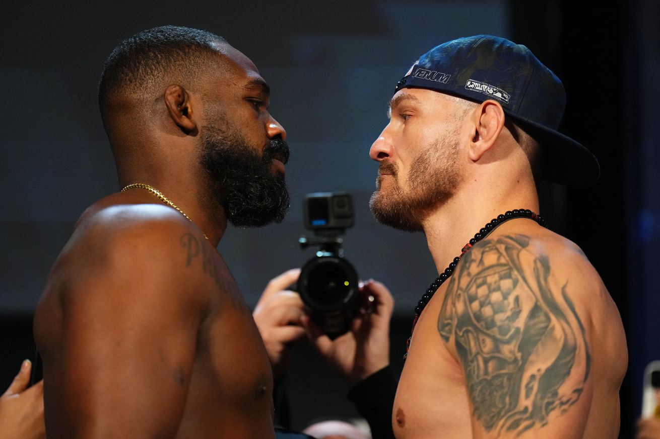 Jon Jones and Stipe Miocic at UFC 309