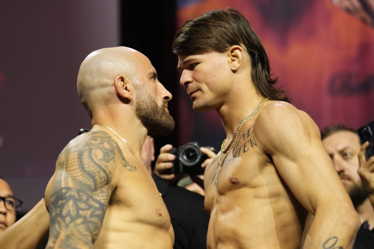 Alexander Volkanovski and Diego Lopes at UFC 314