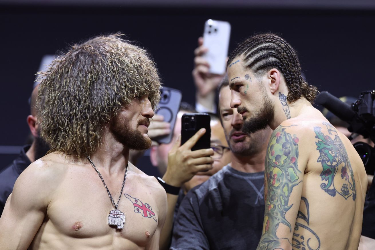 Merab Dvalishvili and Sean O’Malley at UFC 316