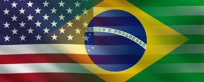 USA and Brazil flag